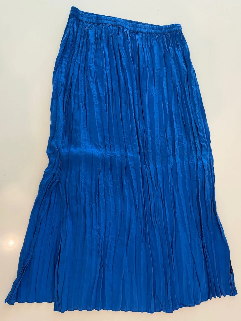 Club Monaco Bright Blue Crinkle Maxi Skirt